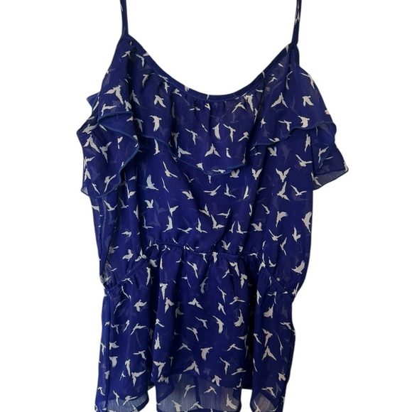 Source Unknown Blue Bird Print Tank Top - Picture 2 of 2